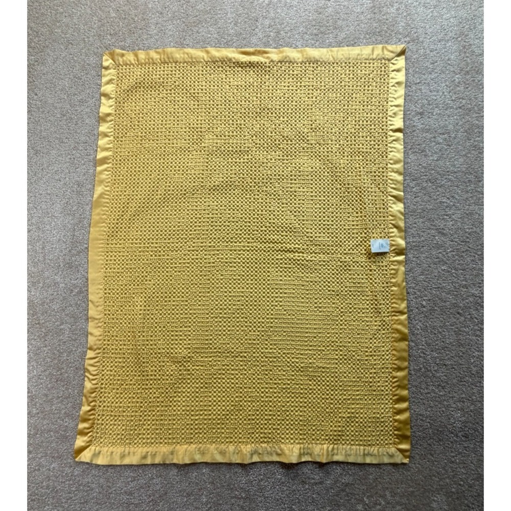 Cloud Island Target Golden Yellow Waffle Weave Satin Trim Baby Blanket Lovey
